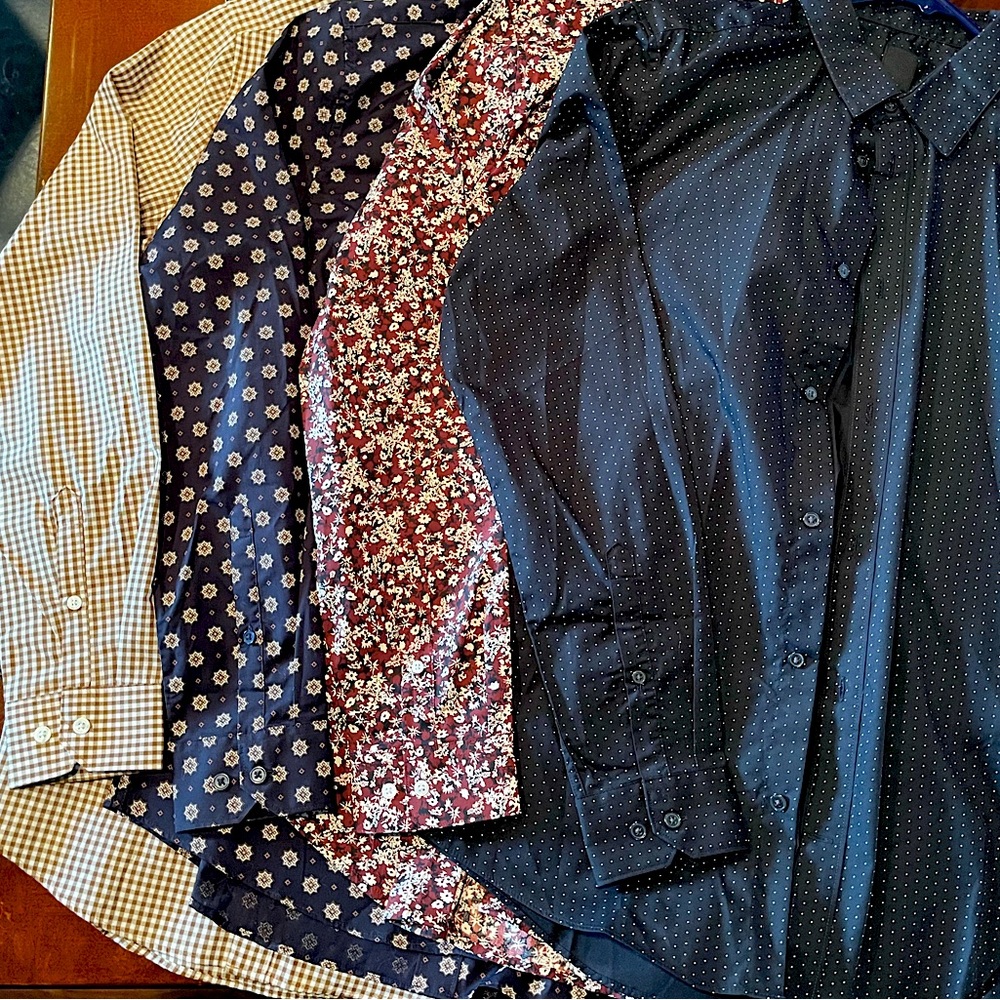 H&M Slim Fit Button-Down Shirts - 4 Pack